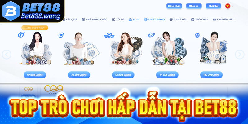Top các trò chơi cá cược cực hấp dẫn tại nhà cái uy tín Bet88